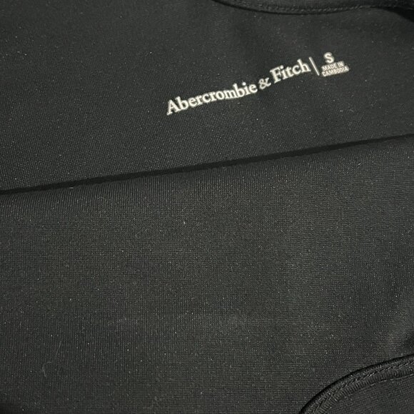 Abercrombie & Fitch Asymmetrical One-Shoulder Ponte Mini Little Black Dress - Picture 4 of 7